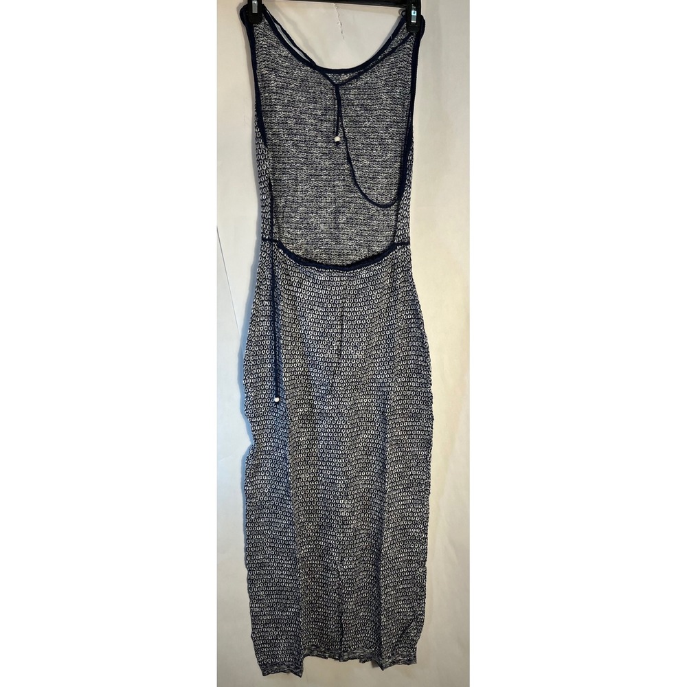 Womans Backless Halter Midi Bodycon Sexy Knit Dress Swim Coverup Navy Size Small - Picture 4 of 9